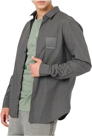 A|X Armani Exchange Light Jackets, male, Gray, Size: XL Camicia