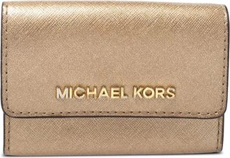 Michael Kors Leren pasjeshouder met metallic afwerking - Goud