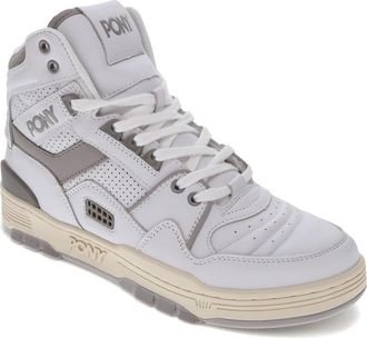 Pony Mens M100 Genuine Leather Premium Hightop Lace Up Athletic Sneaker Shoe