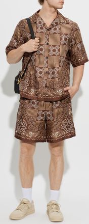 Amiri Silk Short-sleeve Shirt, Mens, Brown