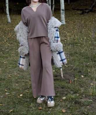 Yelete Sofie Soft Long Pants In Brown