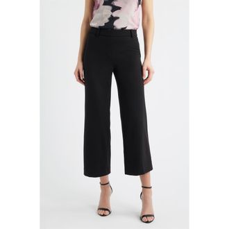 Anne Klein Wide Leg Crop Pants in Anne Black at Nordstrom, Size Xx-Small
