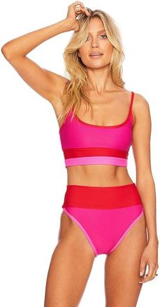 Beach Riot Emmy Bottom Womens Swimwear Fuchsia Red Neon Pink : SM, Polyester/Spandex