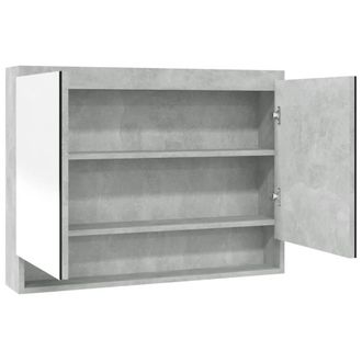 Berkfield Home Bathroom Mirror Cabinet 80x15x60 cm MDF Concrete Grey | Size: 80 x 15 x 60 cm