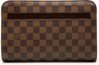 Louis Vuitton Pre-owned Womens Damier Ebene Saint Pochette - Tan Textile - One Size