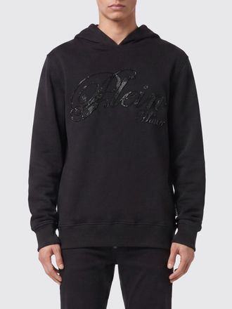 Philipp Plein Felpa con cappuccio in cotone con logo gioiello