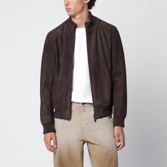 Salvatore Santoro Bomber scamosciato marrone scuro