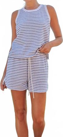 Sundry Stripe Track Short In Optic White