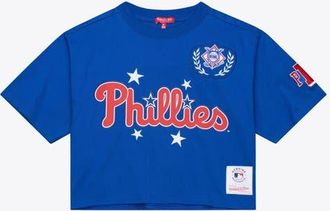 Mitchell & Ness Womens Mitchell & Ness Royal Philadelphia Phillies Pep Rally Cropped Boxy T-Shirt at Nordstrom, Size Xx-Large