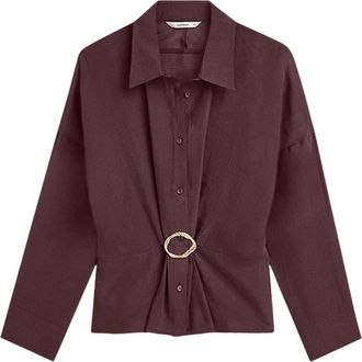 Summum Wear-your-way Blouse - Dames - Blouses - Rood - S - Leer - Overhemden