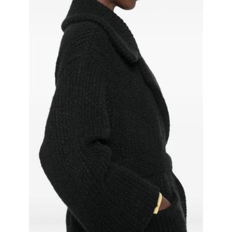 Alanui Ribbed Knit Cashmere Silk Coat - Black