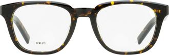 Berluti BL50019U Classic Rectangular Acetate Eyeglasses - Havana