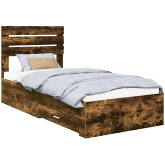 vidaXL Estructura De Cama Con Caj&oacute;n Con Cabecera Madera Contrachapada Vidaxl