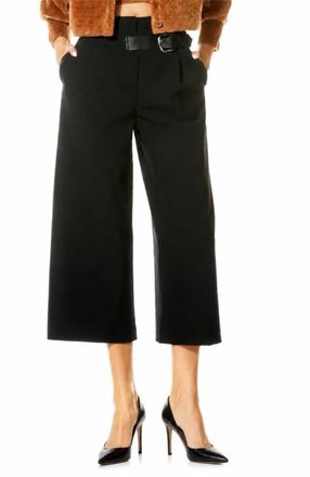Alice & Olivia Adelina Belt Tab Crop Wide Leg Pant In A001