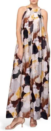 Melloday High Neck Maxi Dress in Saffron Multi at Nordstrom Rack, Size X-Small