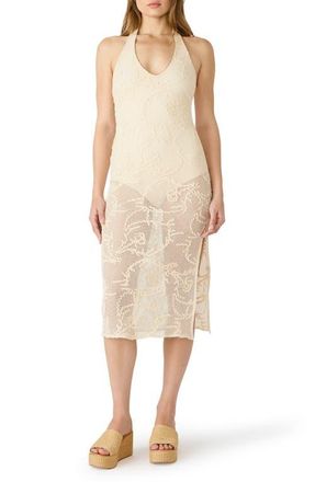 Steve Madden Ofelia Open Stitch Halter Dress in Cream at Nordstrom, Size Xx-Large
