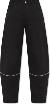 Moncler Wijde broek - Dames - Wijde Broeken - Zwart - XS - Polyester - Broeken