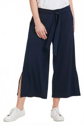 Kaffe Malli Casual Cropped High Waist Trousers In Midnight Marine