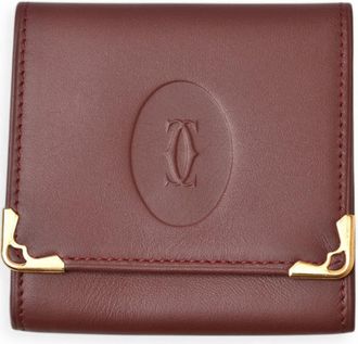 Cartier Bordeaux Leather Coin Purse/Coin Case (Pre-Owned)