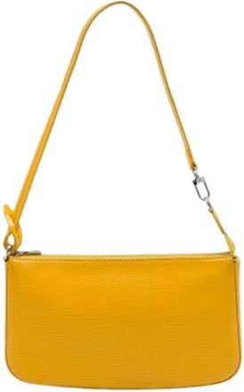 Louis Vuitton Pre-owned Pochette Accessoires - Dames - Vintage Schoudertas - Geel - ONE Size - Leer - Vintage