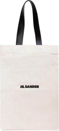 Jil Sander Canvas shopper met logo - Heren - Shoppers - Beige - ONE Size - Katoen - Tassen