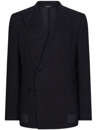 Dolce & Gabbana Navy Blue Double Breasted Blazer