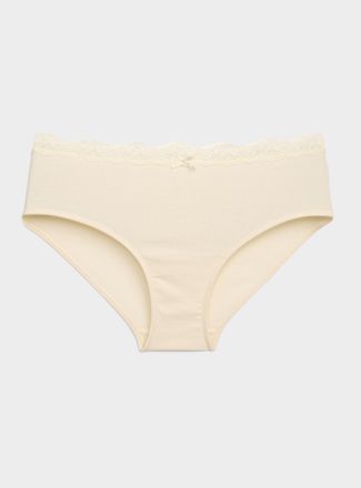 Miiyu Womens Lace-waist bikini panty Organic cotton