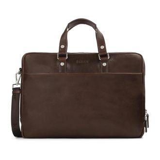 Kazar Tassen, Heren, Bruin, ONE Size, Leer, Grote bruine leren handtas met verouderd effect