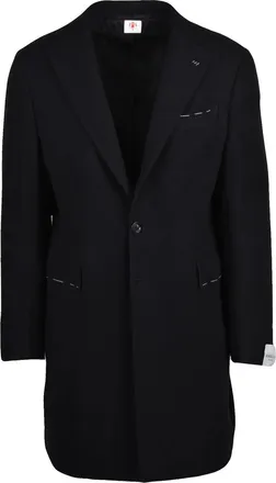 LUIGI BORRELLI NAPOLI Black Virgin Wool Coat