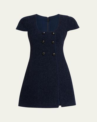 Self Portrait Textured Boucle Mini Dress