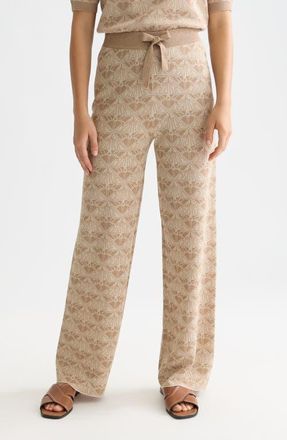Scotch & Soda Logo Jacquard Knit Pants in Travertine at Nordstrom, Size X-Large