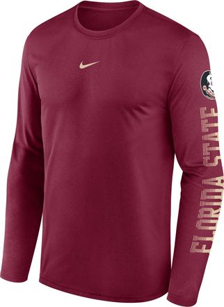 Nike Florida State Primetime Stack Legend Nike Mens Dri-FIT College Long-Sleeve T-Shirt in Red | NKGT69XFTN-EKV