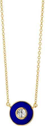 Syna Enamel Disc Necklace in Blue Enamel at Nordstrom