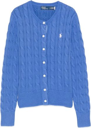 Polo Ralph Lauren Cardigan in maglia a trecce con bottoni - Blu