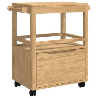 vidaXL Carro De Cocina Floro Marr&oacute;n Cera 72,5 X 45 X 80 Cm Vidaxl