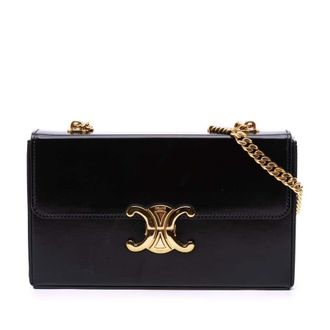 Celine Pre-owned Celine Shiny Calfskin Triomphe Chain Box Shoulder Bag Ladies C1I06513Q44OEV2J
