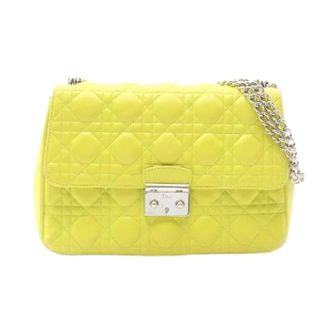 Dior Pre-owned Shoulder Bags, female, Yellow, Size: ONE SIZE Pre-owned New Lock Cannage Leather Shoulder Bag