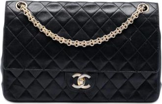 Chanel Pre-owned Classic Double Flap Shoulder Bag - Dames - Vintage Schoudertas - Zwart - ONE Size - Leer - Vintage