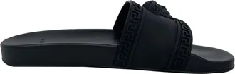 Versace Versace Medusa badslippers van zwart rubber
