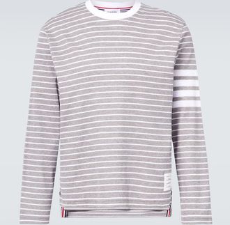 Thom Browne T-shirt Milano 4-Bar in cotone a righe