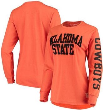 Pressbox Womens Pressbox Orange Oklahoma State Cowboys Two-Hit Canyon Long Sleeve T-Shirt at Nordstrom, Size X-Large