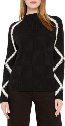 Nic+Zoe Dashing Diamonds Sweater in Black Multi at Nordstrom Rack, Size Large P