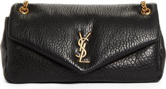 Saint Laurent Medium Calypso Leather Shoulder Bag in Noir at Nordstrom