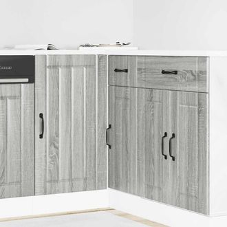 Berkfield Home Sink Base Cabinet Lucca Grey Sonoma Engineered Wood