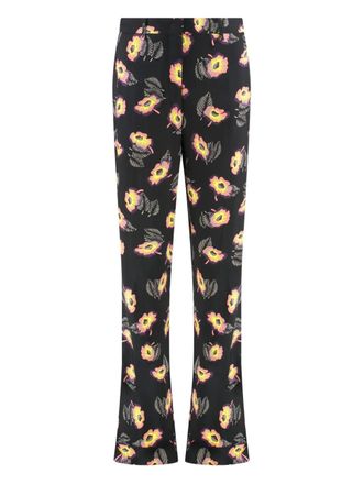 Etro Broek met bloemenprint - Zwart