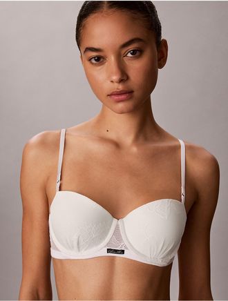 Calvin Klein Womens Icon Stretch Lace Push Up Balconette - White - 32B