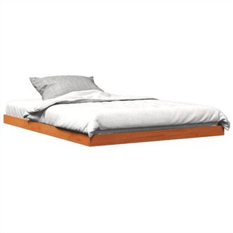 vidaXL Bed Frame without Mattress Wax Brown 140x190 cm Solid Wood Pine Vidaxl