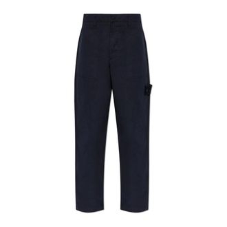 Stone Island Wide Trousers, male, Blue, Size: W33 Loose-fit Trousers