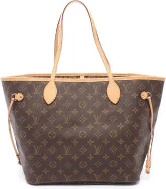 Louis Vuitton Brown Pvc Coated Canvas Leather Tote Bag (Pre-Owned)