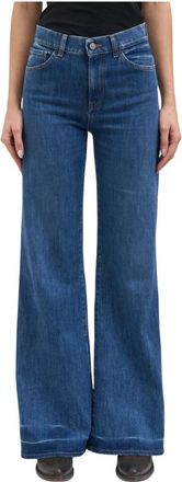Dondup Pantalon in Denim met Wijde Pijpen - Dames - Loose Fit Jeans - Blauw - W25 - Denim - Jeans